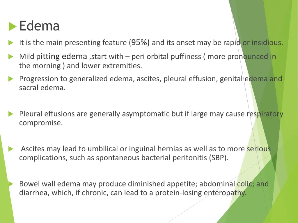 edema