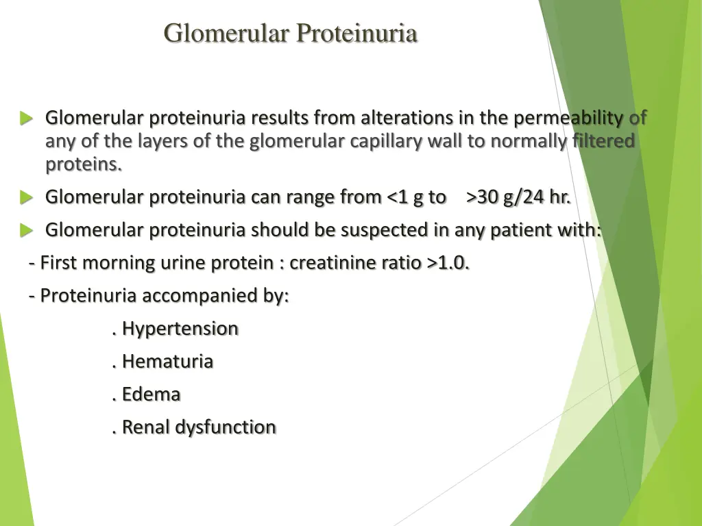 glomerular proteinuria