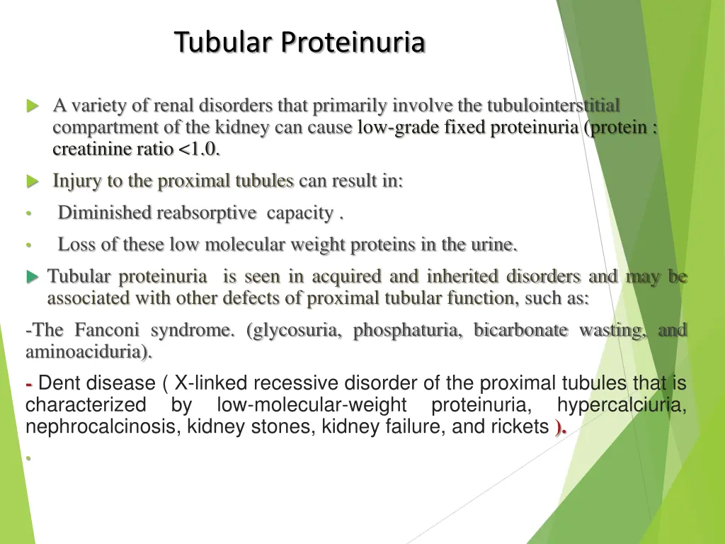 tubular proteinuria