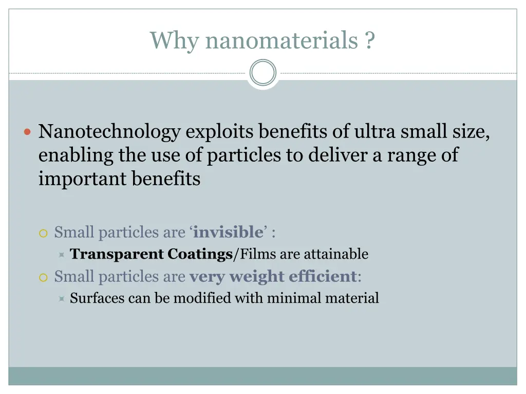 why nanomaterials