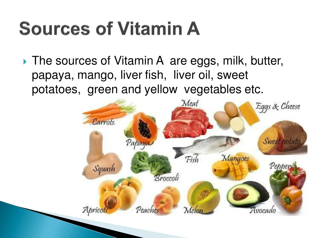 the sources of vitamin a are eggs milk butter