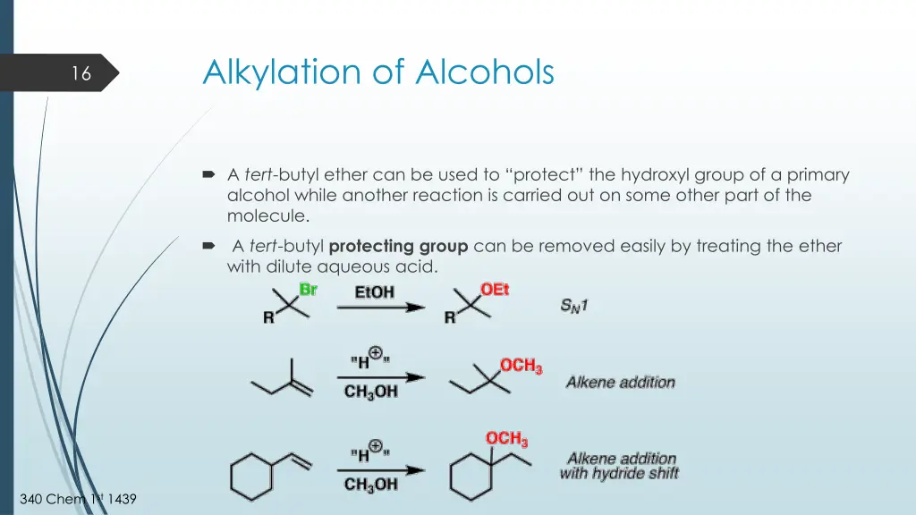 alkylation of alcohols