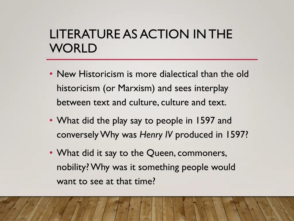 literature as action in the world