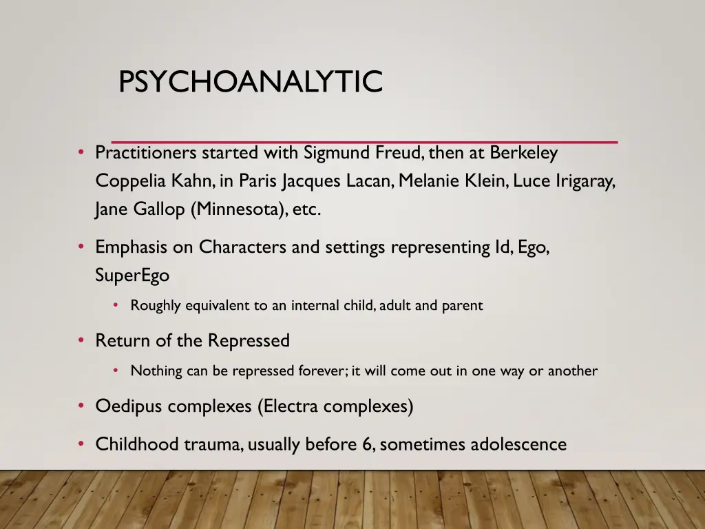 psychoanalytic