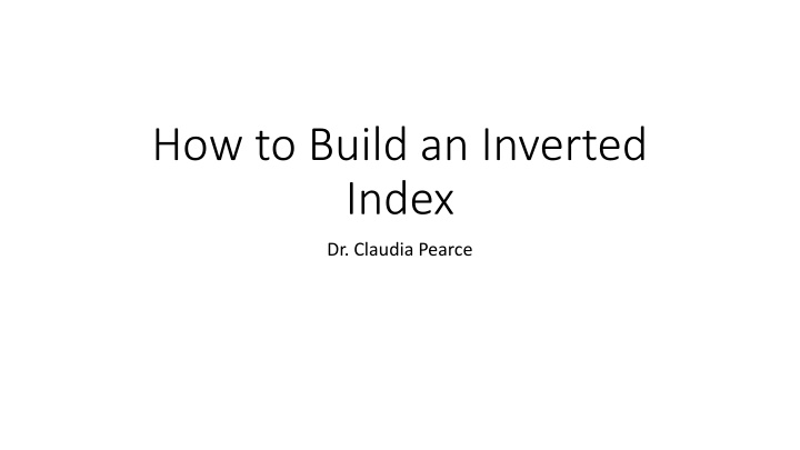 how to build an inverted index