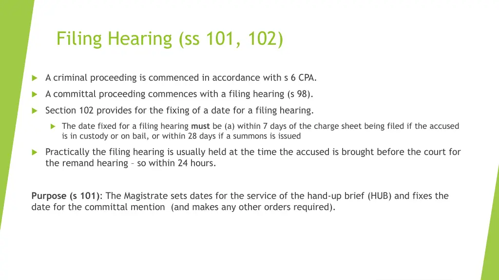 filing hearing ss 101 102