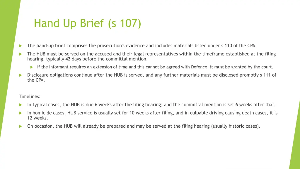 hand up brief s 107
