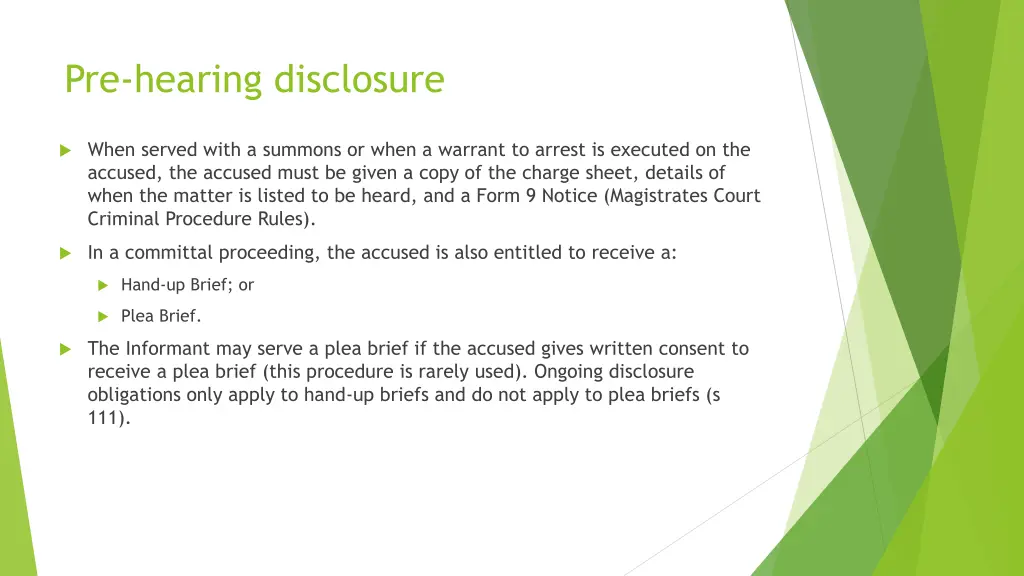 pre hearing disclosure