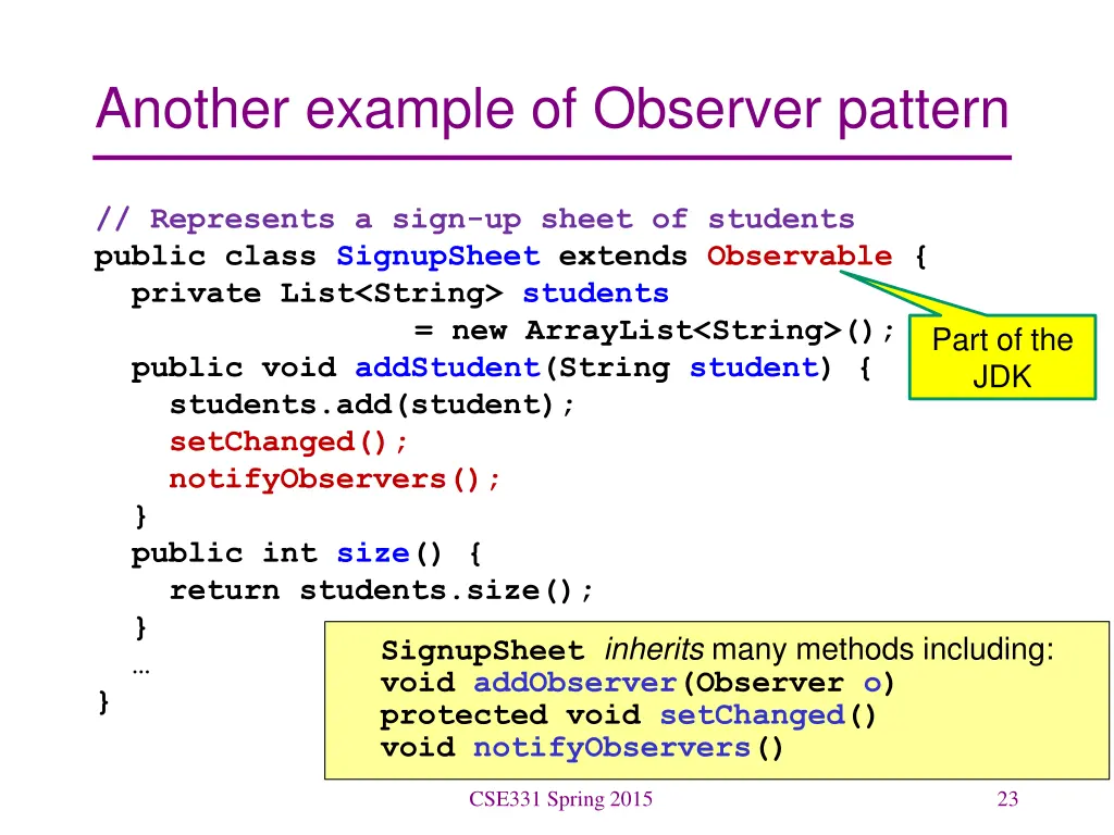 another example of observer pattern