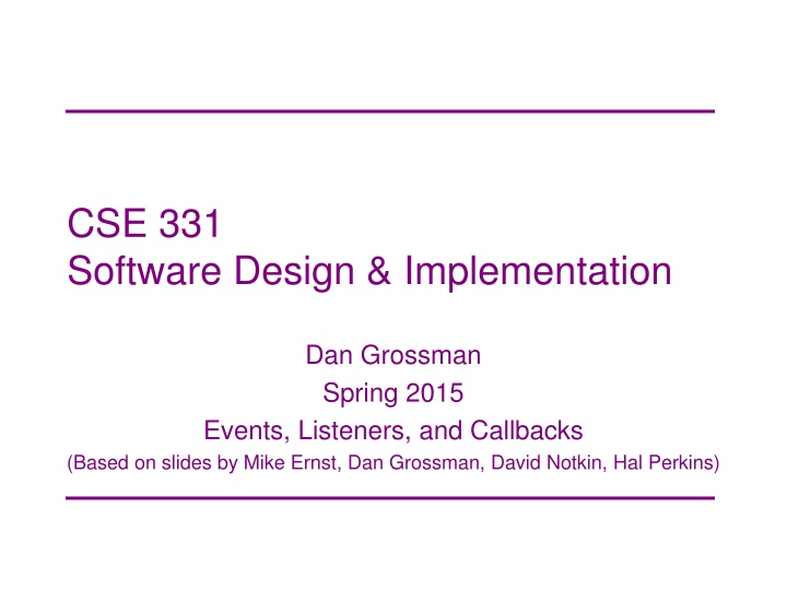 cse 331 software design implementation
