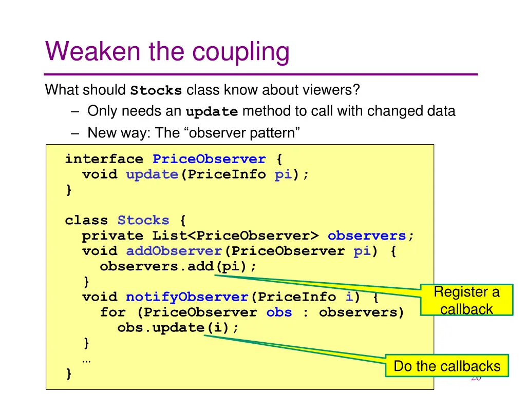 weaken the coupling 1