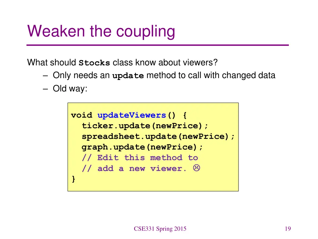 weaken the coupling