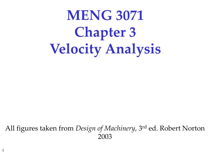 meng 3071 chapter 3 velocity analysis