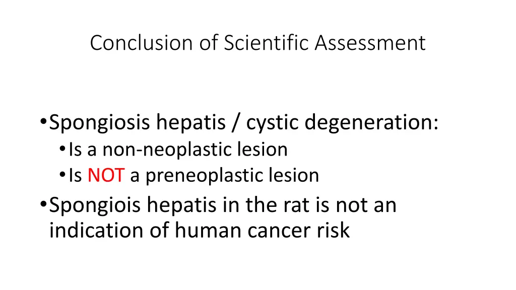 conclusion of scientific assessment