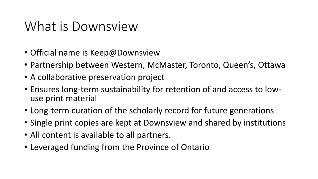 what is downsview