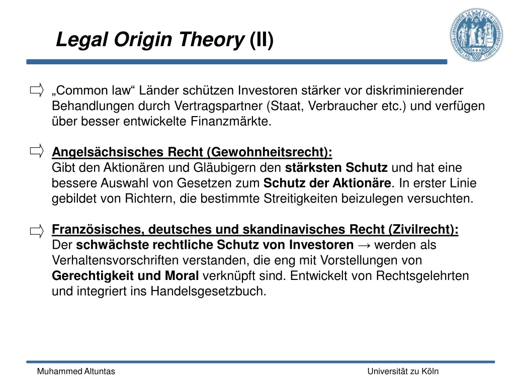 legal origin theory ii
