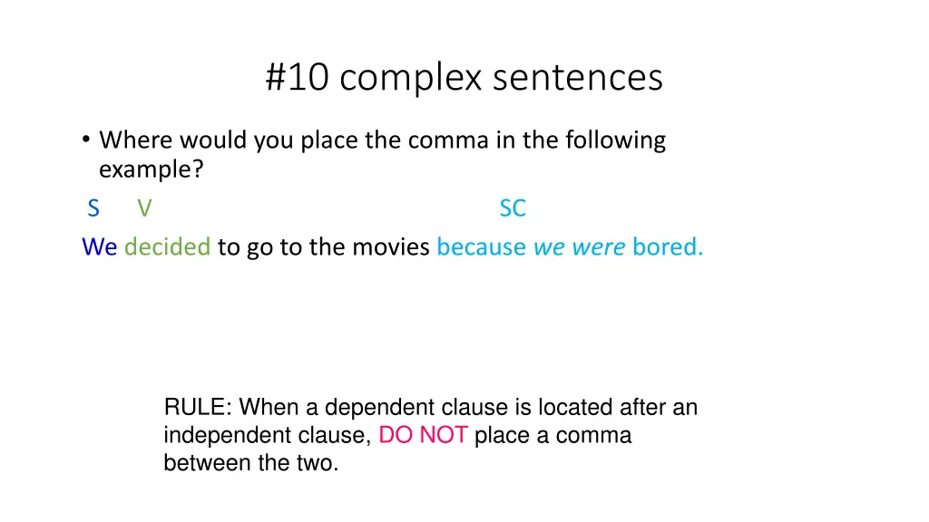10 complex sentences 3