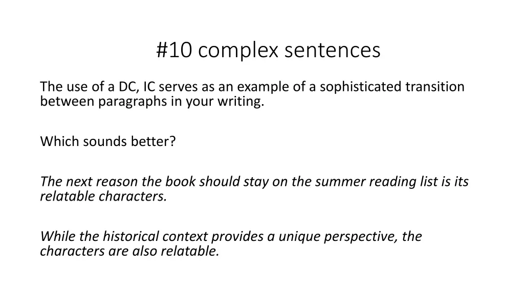 10 complex sentences 7