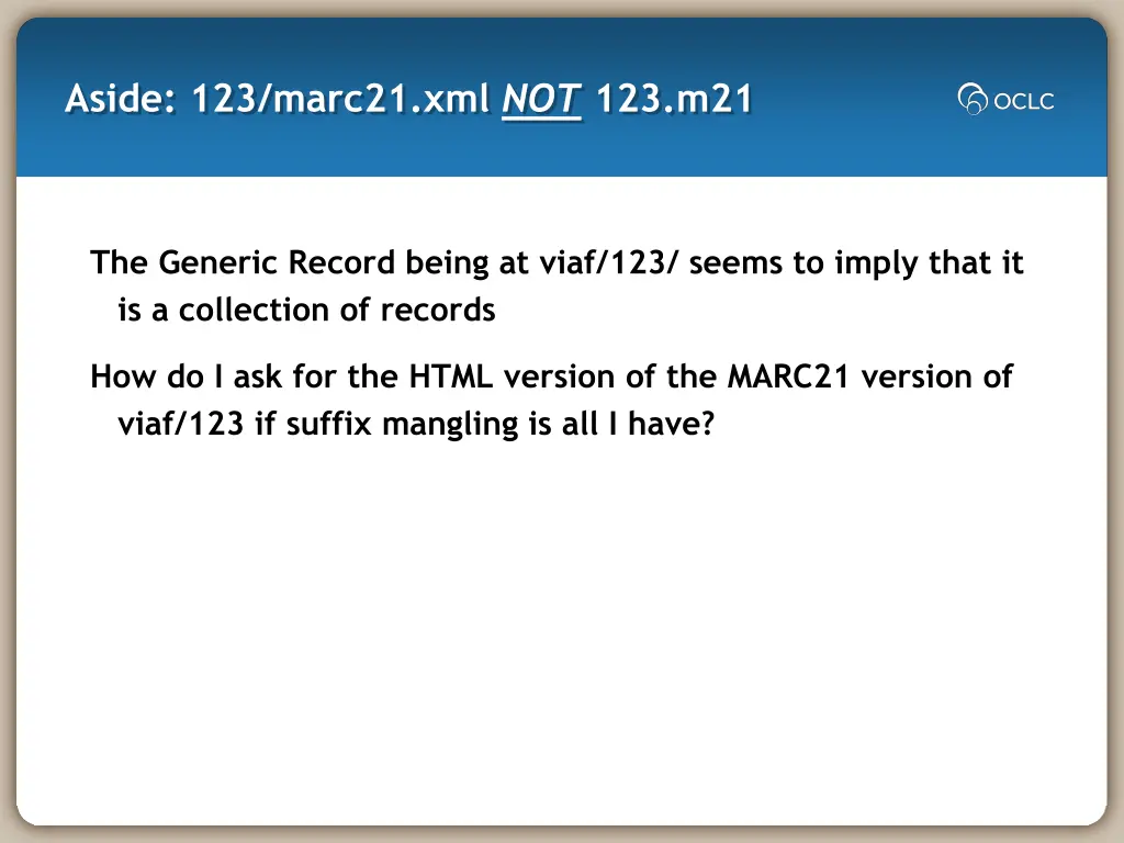 aside 123 marc21 xml not 123 m21