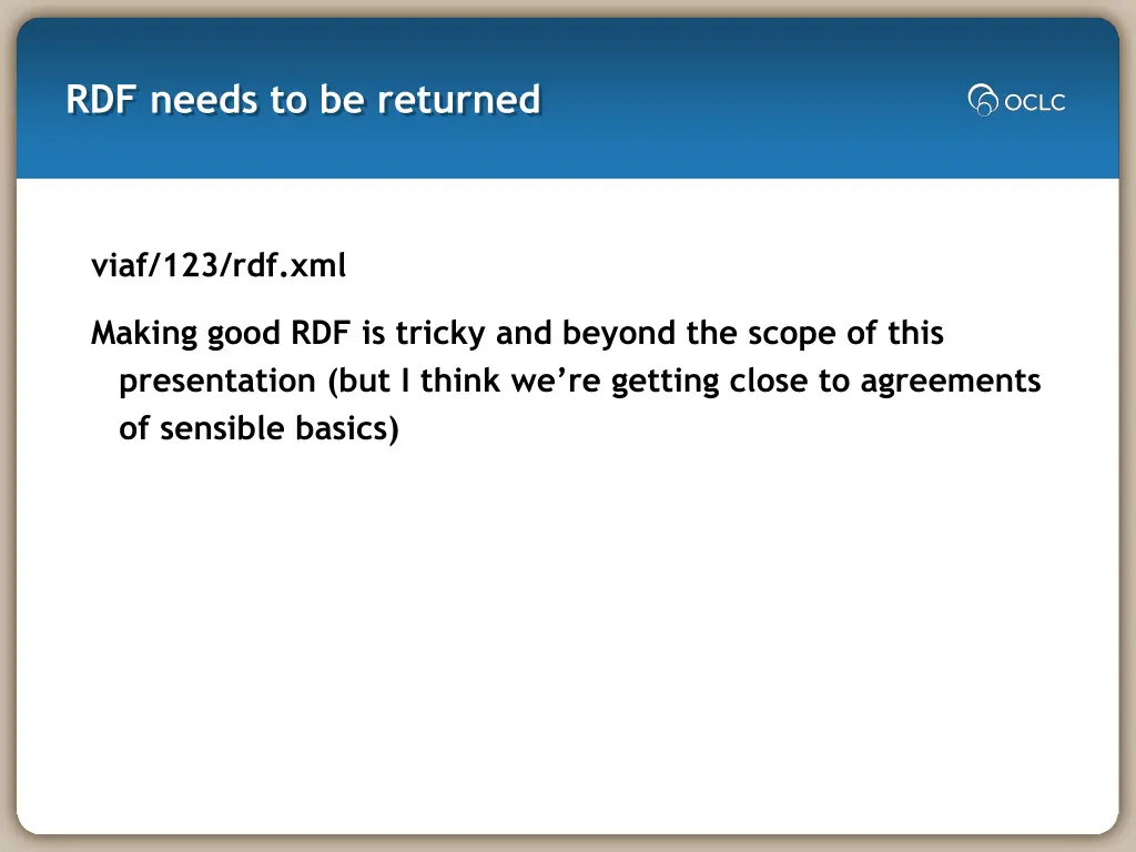 rdf needs to be returned