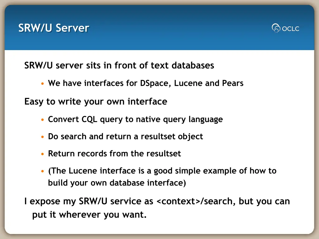 srw u server