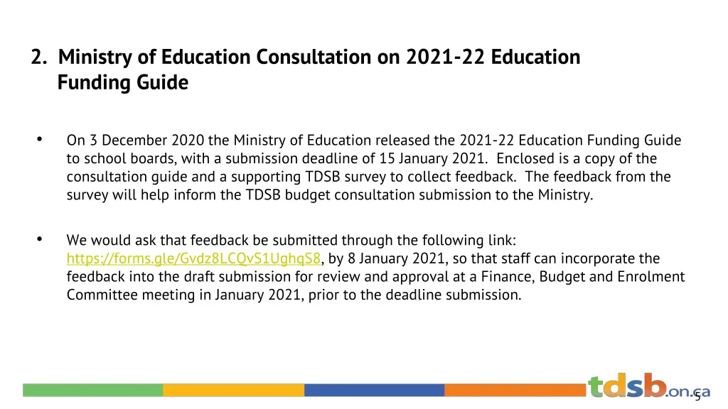 2 ministry of education consultation on 2021