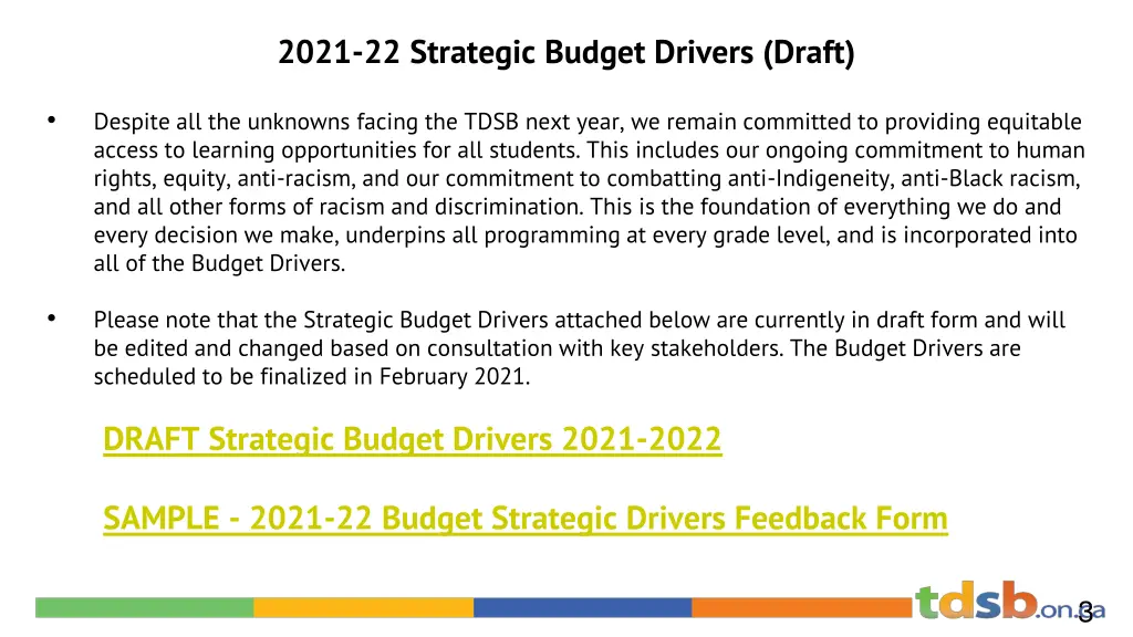 2021 22 strategic budget drivers draft