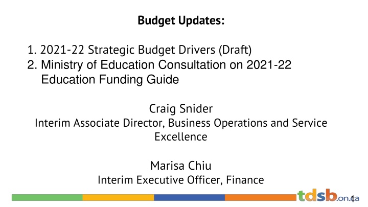 budget updates