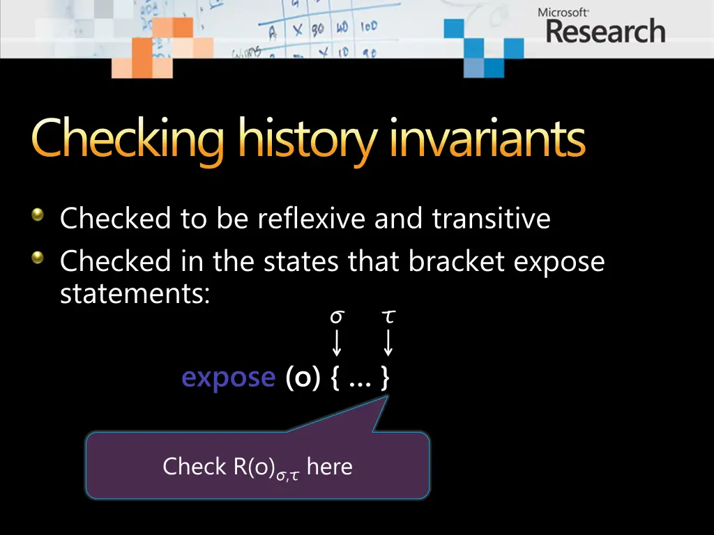 checking history invariants