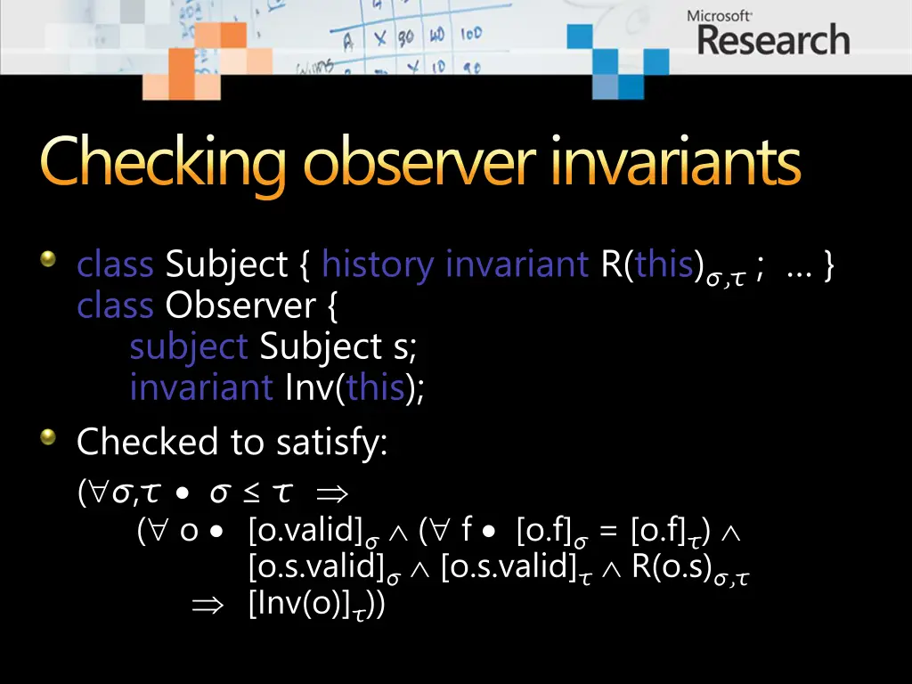 checking observer invariants