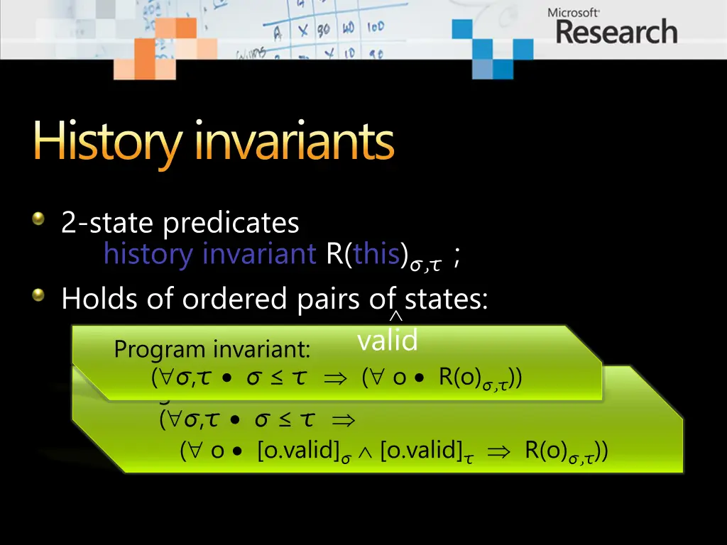history invariants
