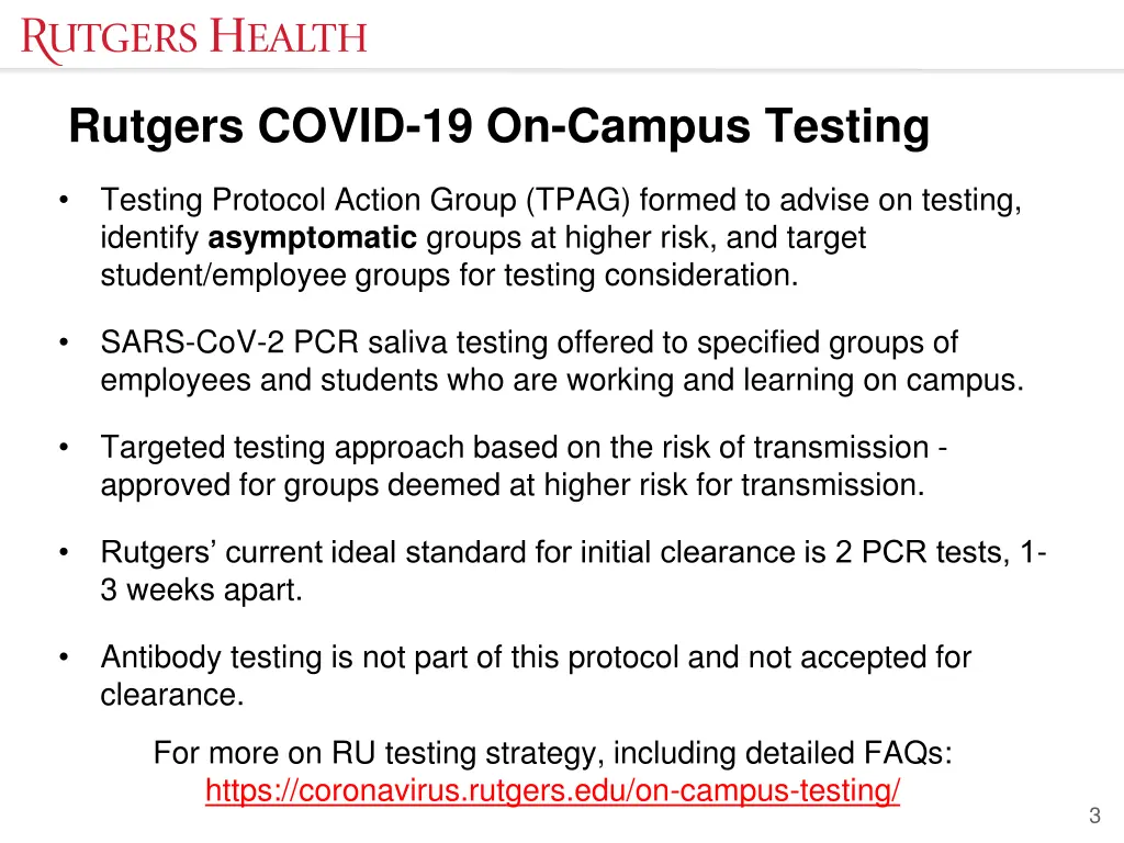rutgers covid 19 on campus testing
