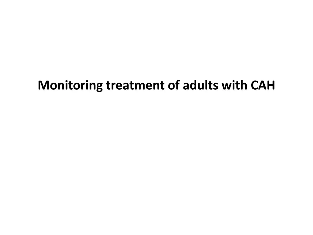 monitoring treatment of adults with cah