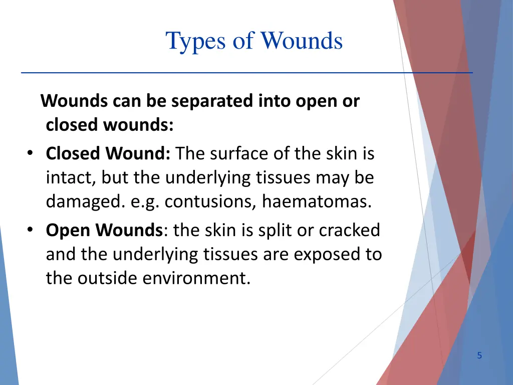 types of wounds