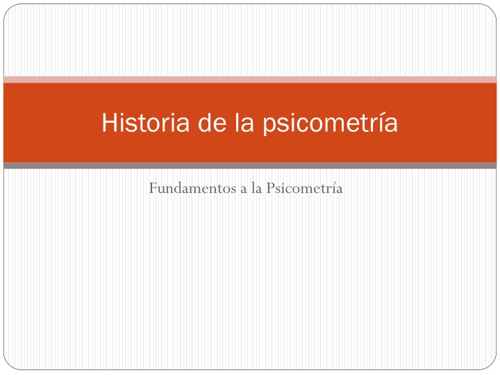 historia de la psicometr a