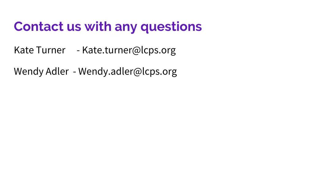 contact us with any questions