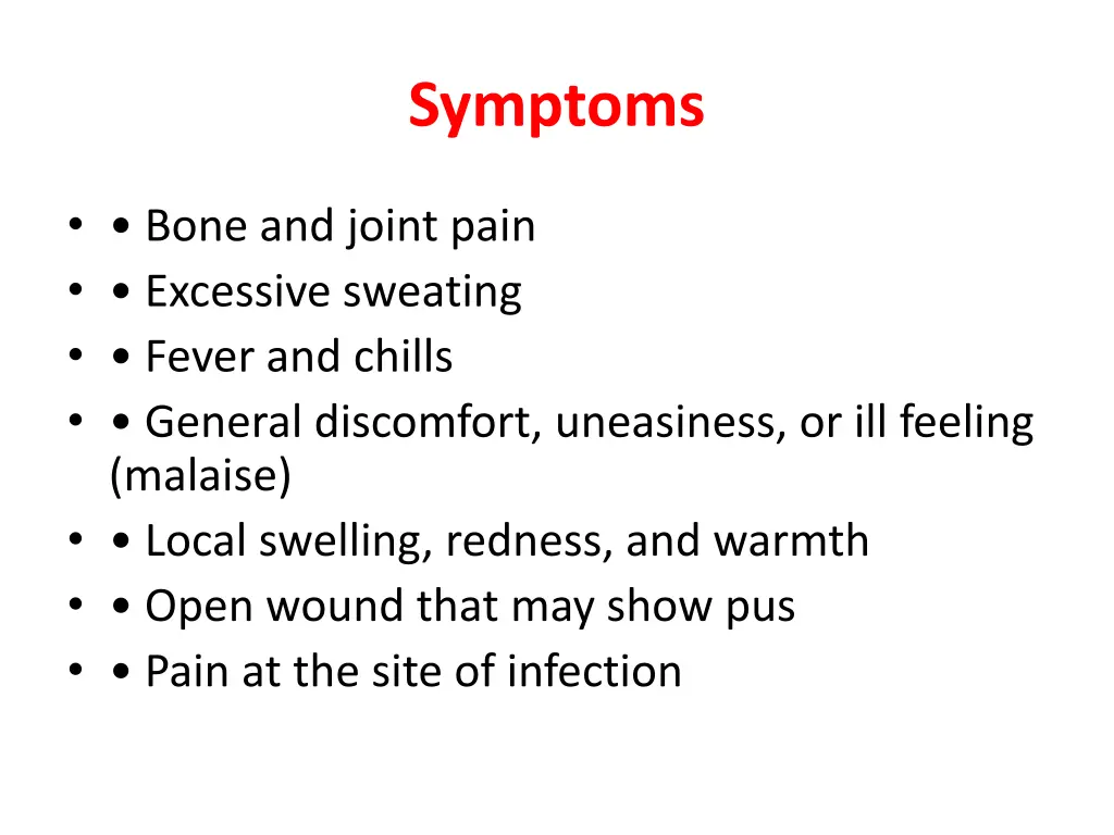 symptoms