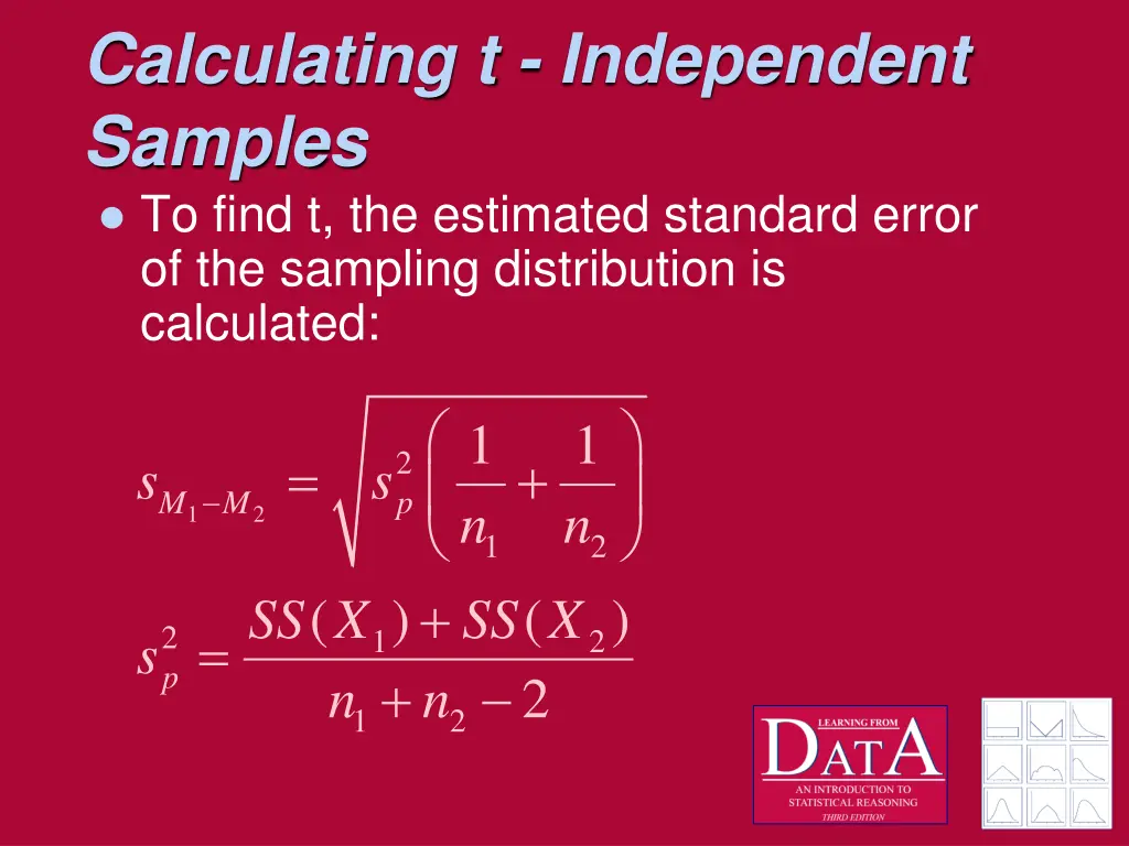 calculating t independent samples to find