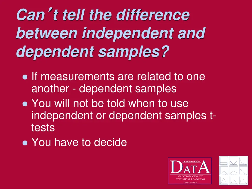 can t tell the difference between independent