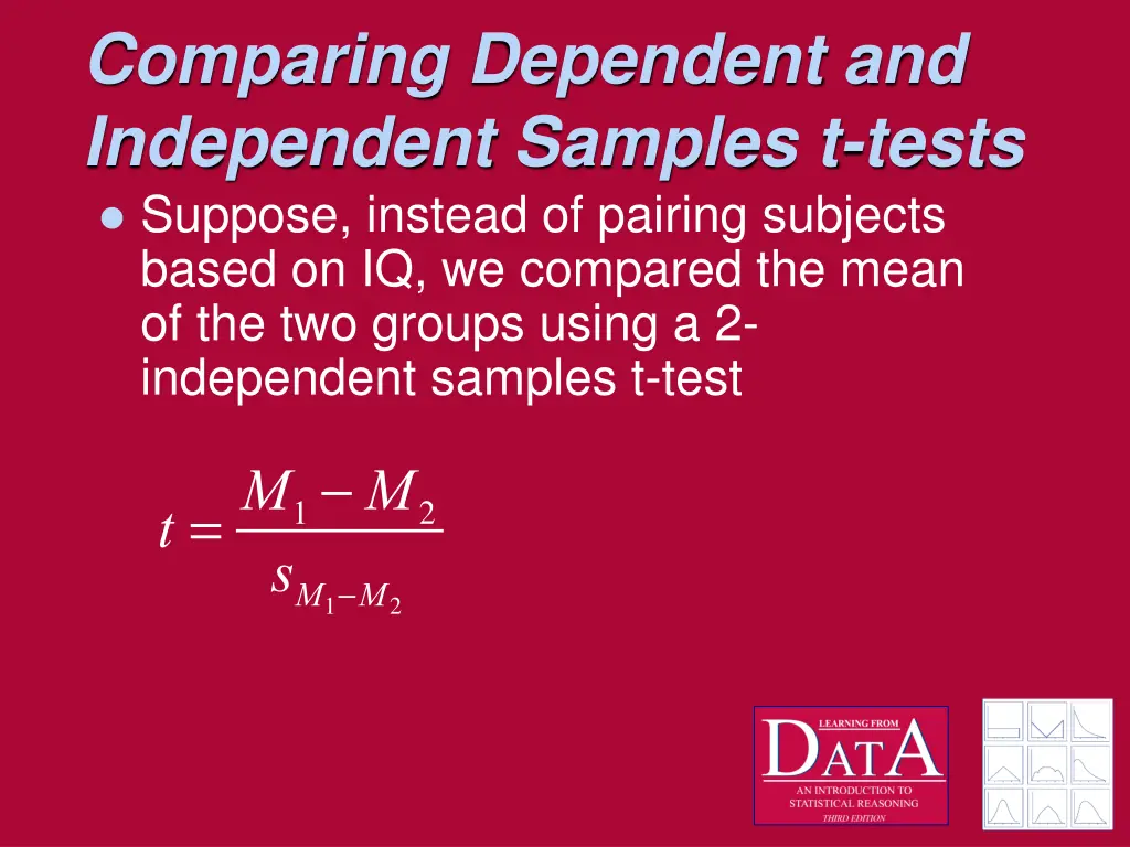comparing dependent and independent samples