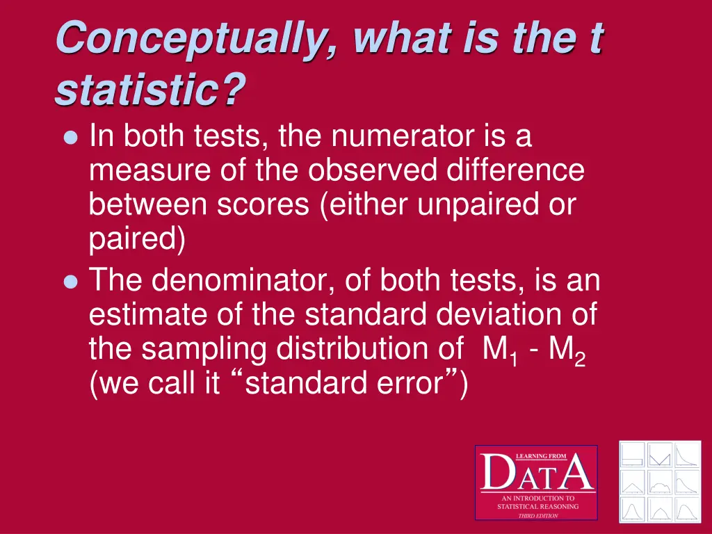 conceptually what is the t statistic in both