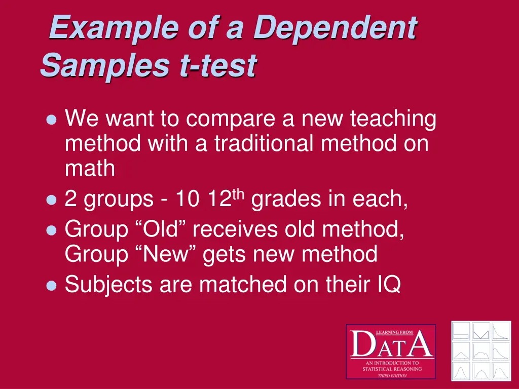 example of a dependent samples t test