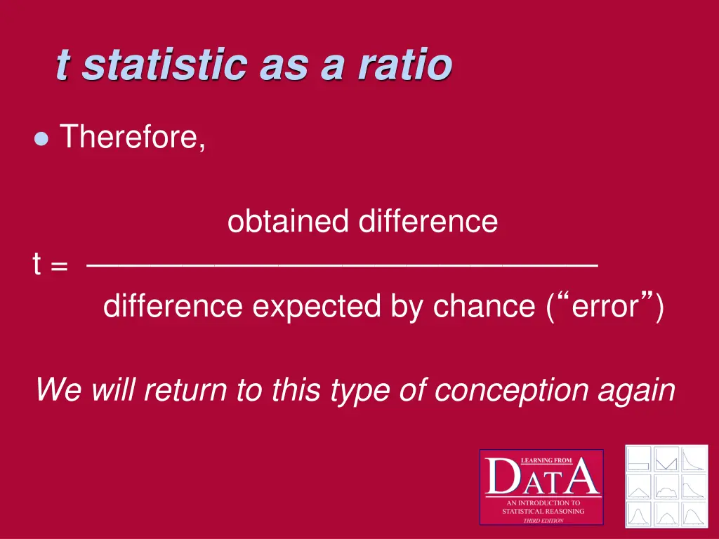 t statistic as a ratio