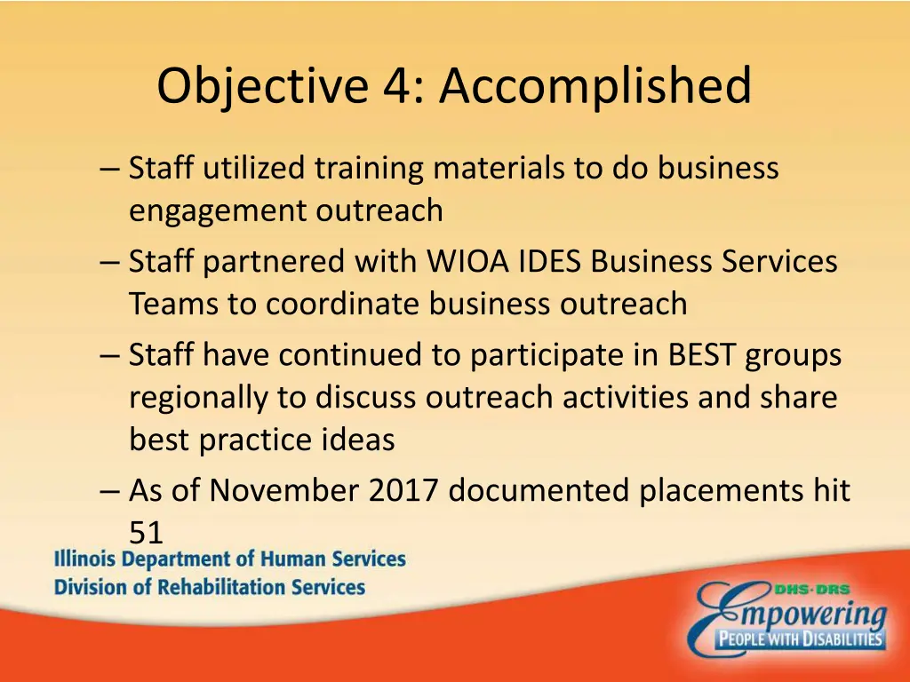 objective 4 accomplished