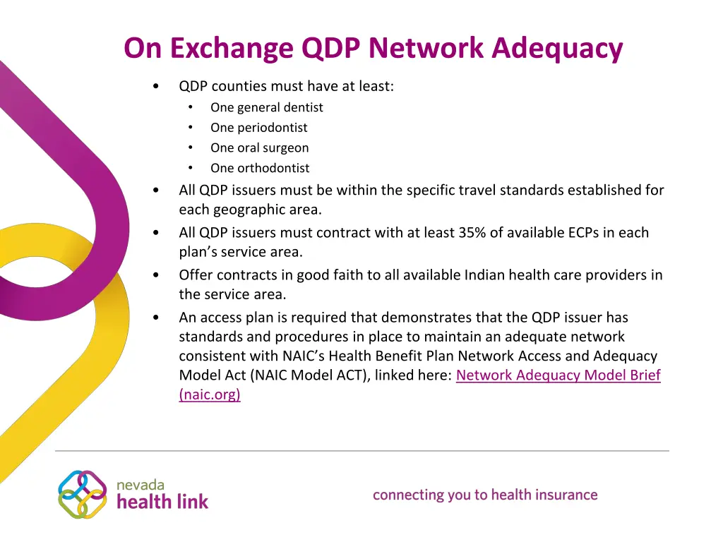 on exchange qdp network adequacy