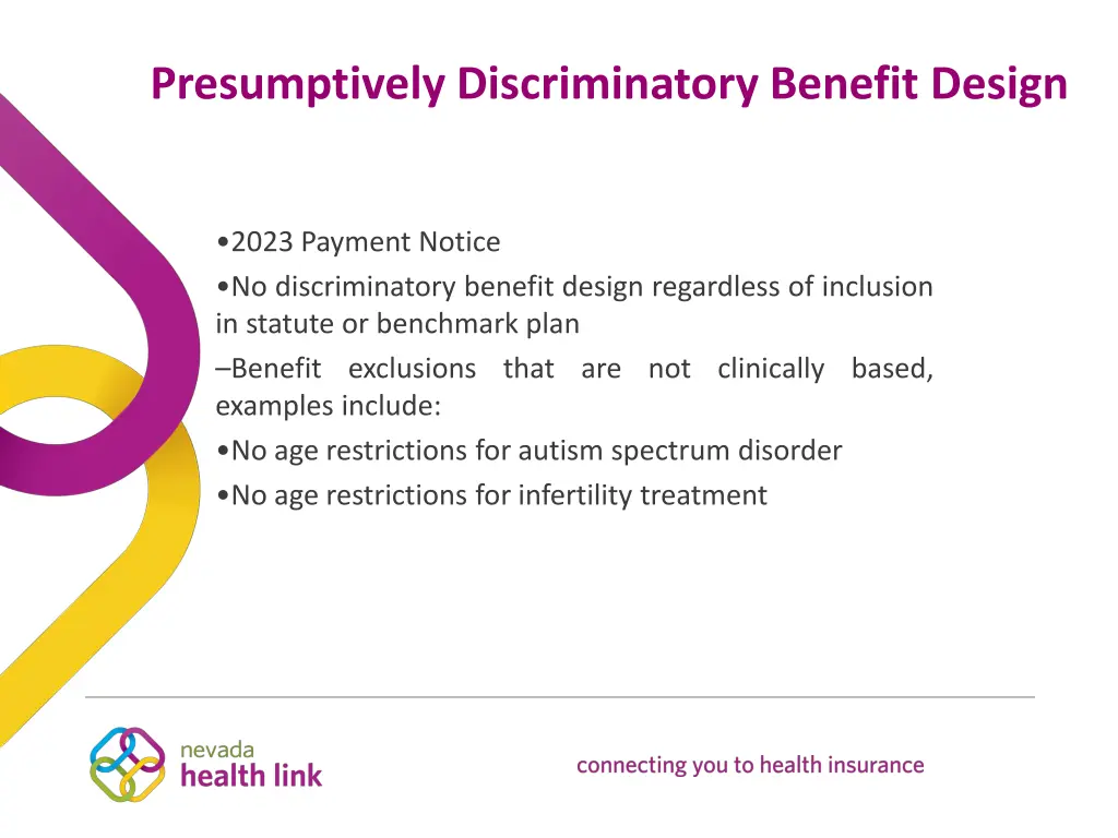 presumptively discriminatory benefit design