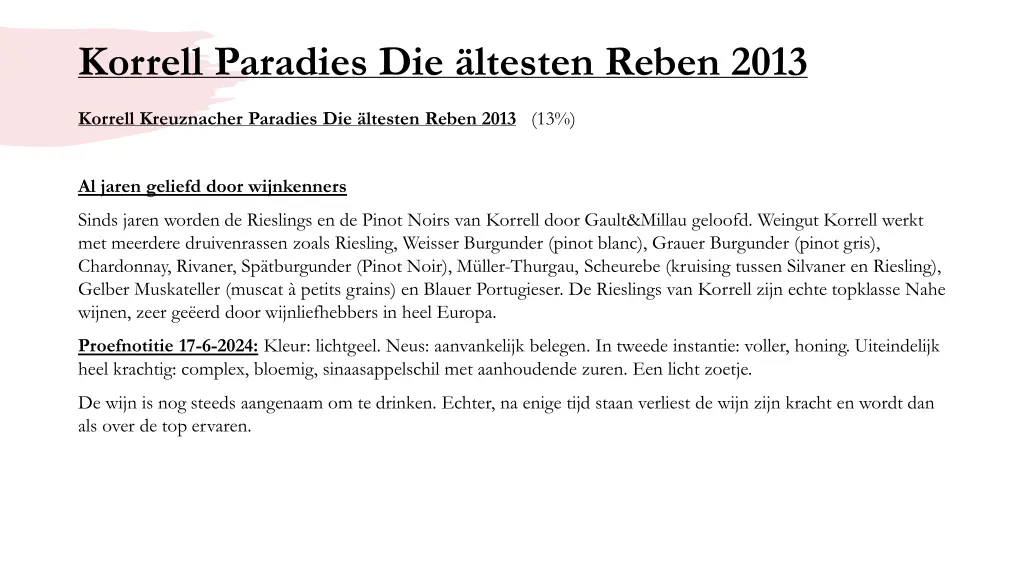 korrell paradies die ltesten reben 2013