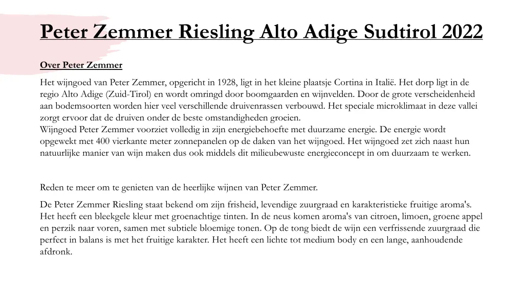 peter zemmer riesling alto adige sudtirol 2022