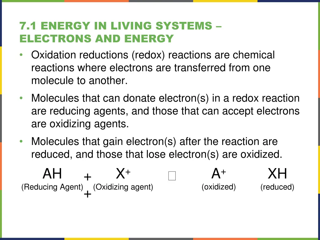 7 1 energy in living systems electrons and energy