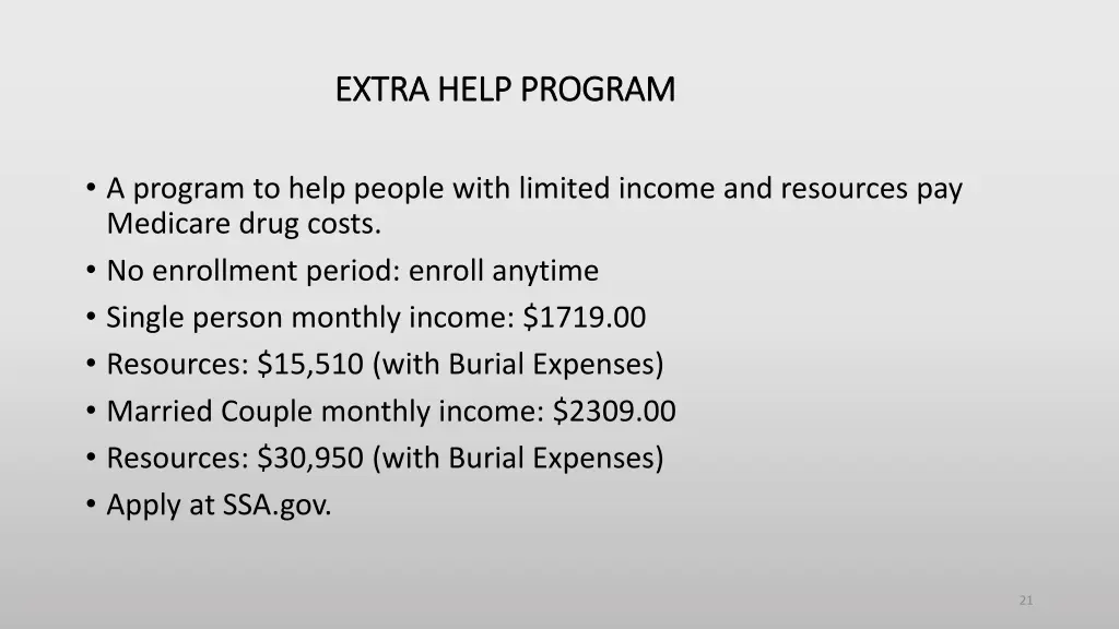 extra help program extra help program